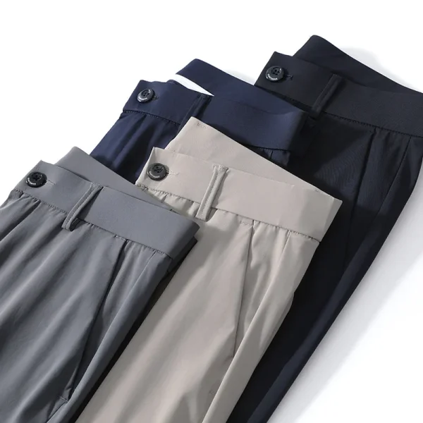 Summer New Stretch Soft Suit Pants Men Thin Fashion Business Elastic Waist Korean Slim Brand Clothes Casual Formal Trousers Male - Image 4