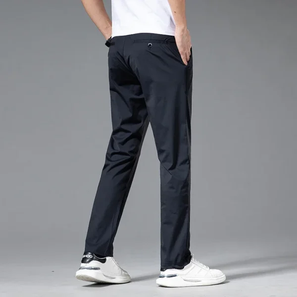 Spring Summer Ultra-thin Casual Pants Men's High Elastic Ice Silk Quick-dry Straight Draped Business Trousers Male Korean - Image 5