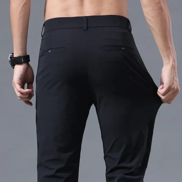 Summer New Stretch Soft Suit Pants Men Thin Fashion Business Elastic Waist Korean Slim Brand Clothes Casual Formal Trousers Male - Image 2